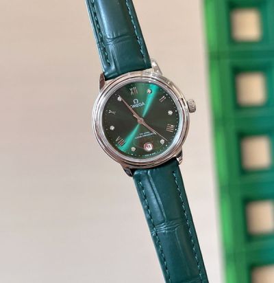 Omega 27/32MM Quartz Movement Green Dial 316L Steel Lady Watch